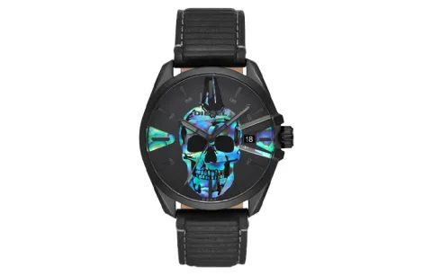 DIESEL Wrist Watches Quartz Movement Leather Strap 44mm Black Dial Men's Watches DZ1973