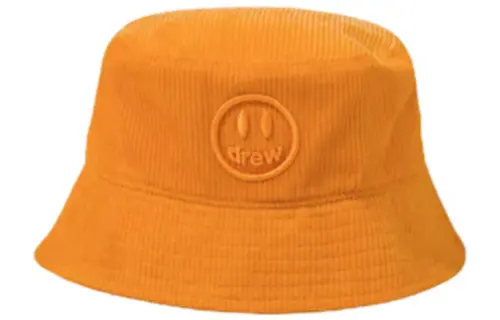 Drew House Smiley Face Corduroy Bucket Hats Unisex Orange