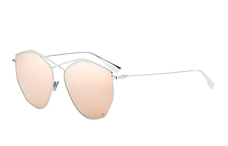 DIOR Sunglasses Unisex Silver Frame Pink Gold