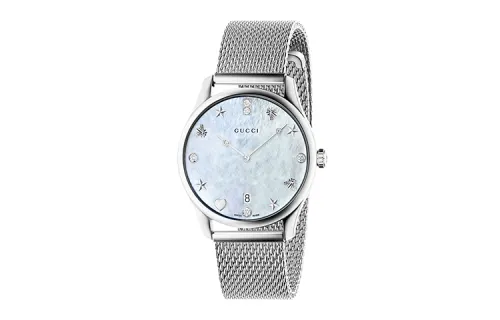 GUCCI G Timeless Collection Wrist Watches Quartz Movement Steel Strap Mother of Pearl Color Watch Dial Women's Watch