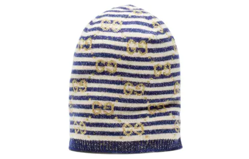 GUCCI Beanies Unisex Blue/Beige