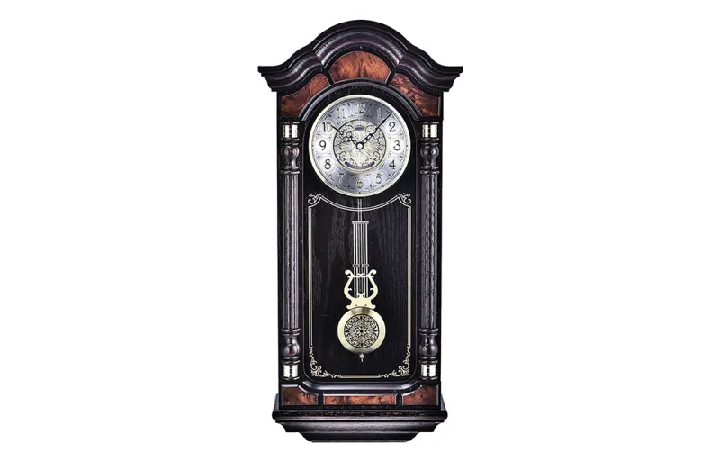 Japanese Seiko clock solid wood high-end European style living room office hourly music time wall clock QXH004B