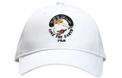 FILA Heritage Cotton polyester Blend Baseball Caps Unisex Standard White