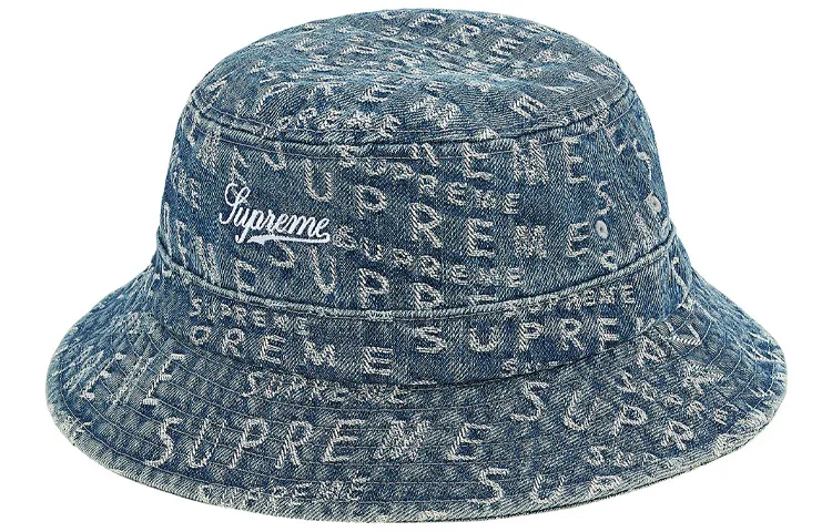 Supreme Week 17 Warp Jacquard Logos Denim Crusher Black