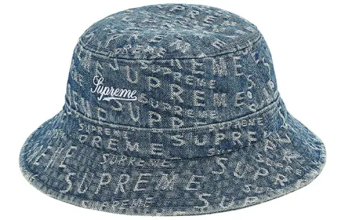 Supreme Week 17 Warp Jacquard Logos Denim Crusher Black