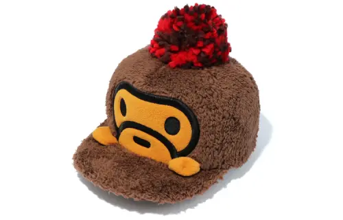 A BATHING APE Baseball Caps Kids Brown