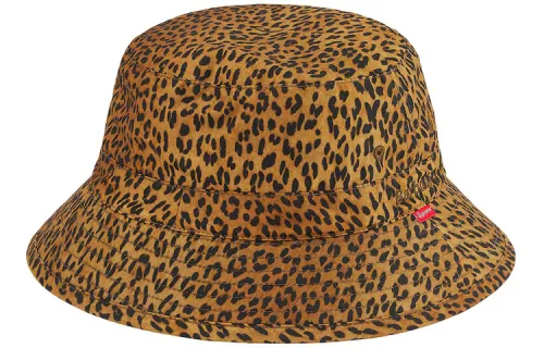 Supreme x BARBOUR Cotton Bucket Hats Unisex Black/Orange Red/Leopard Print