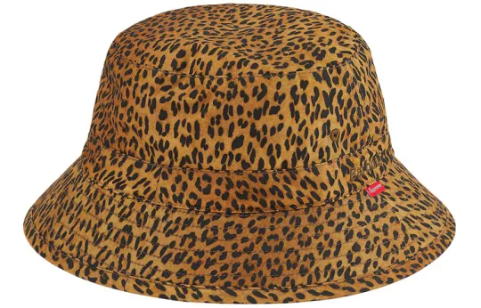Supreme x BARBOUR Cotton Bucket Hats Unisex Black/Orange Red/Leopard Print