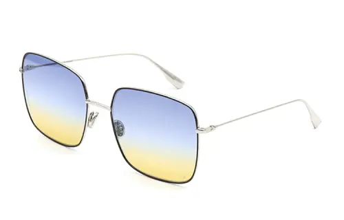 DIOR Metal Round Sunglasses Unisex Black Blue