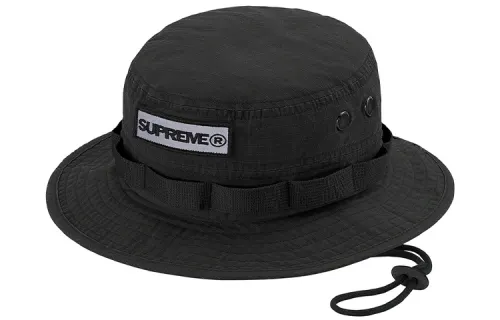 Supreme 100% Cotton Bucket Hats Unisex Black/Sky Blue/Orange Red/White/Army Green/Red/Purple