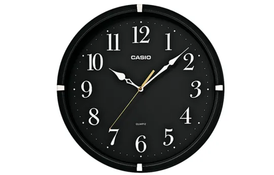 CASIO Quartz Movement Resin Wall Clock Unisex Black IQ 88 1PF
