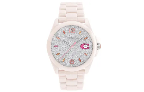 COACH GREYSON European/US Watches Classic Large C Label Wrist Watches Quartz Movement Ceramic Strap Pink Watch Dial