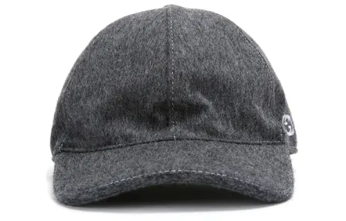 GUCCI Cotton Baseball Caps Unisex Dark Gray
