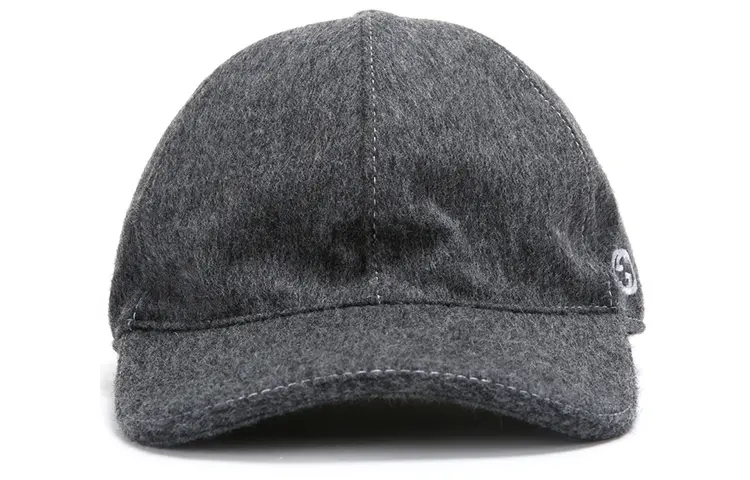 GUCCI Cotton Baseball Caps Unisex Dark Gray