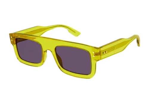 GUCCI Acetate Square Sunglasses Women's Yellow