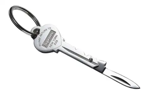 Supreme Return to Tiffany Series FW21 Week 12 Heart Knife Key Ring sterling silver keychain men and women same style couple model silver