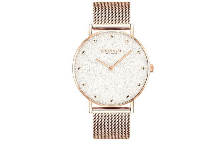 COACH Perry Wrist Watches Quartz Movement Stainless Steel Strap White Dial Women's Watch