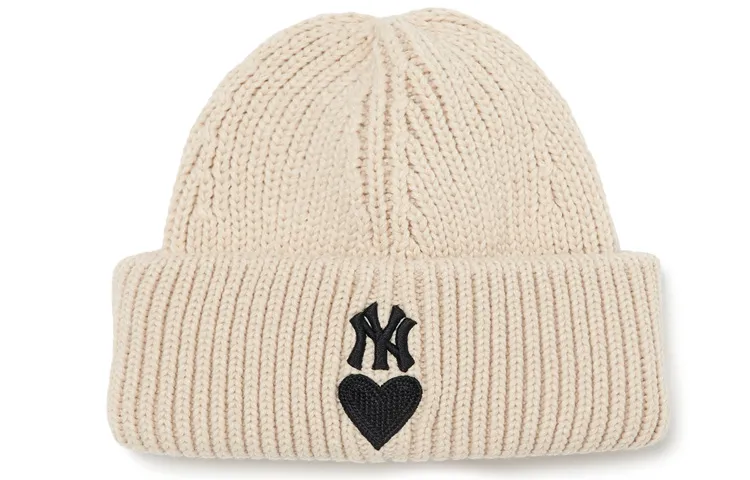 MLB Plush Yarn Beanies Unisex White