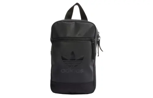 Adidas Originals Zip Closure Polyurethane Shoulder Bag Regular Unisex Black
