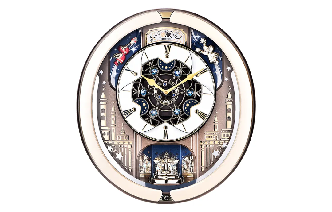 SEIKO Quartz Movement Plastic Wall Clock Unisex Gold QXM350G