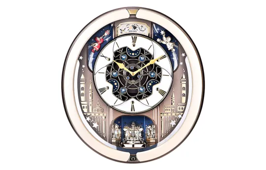 SEIKO Quartz Movement Plastic Wall Clock Unisex Gold QXM350G