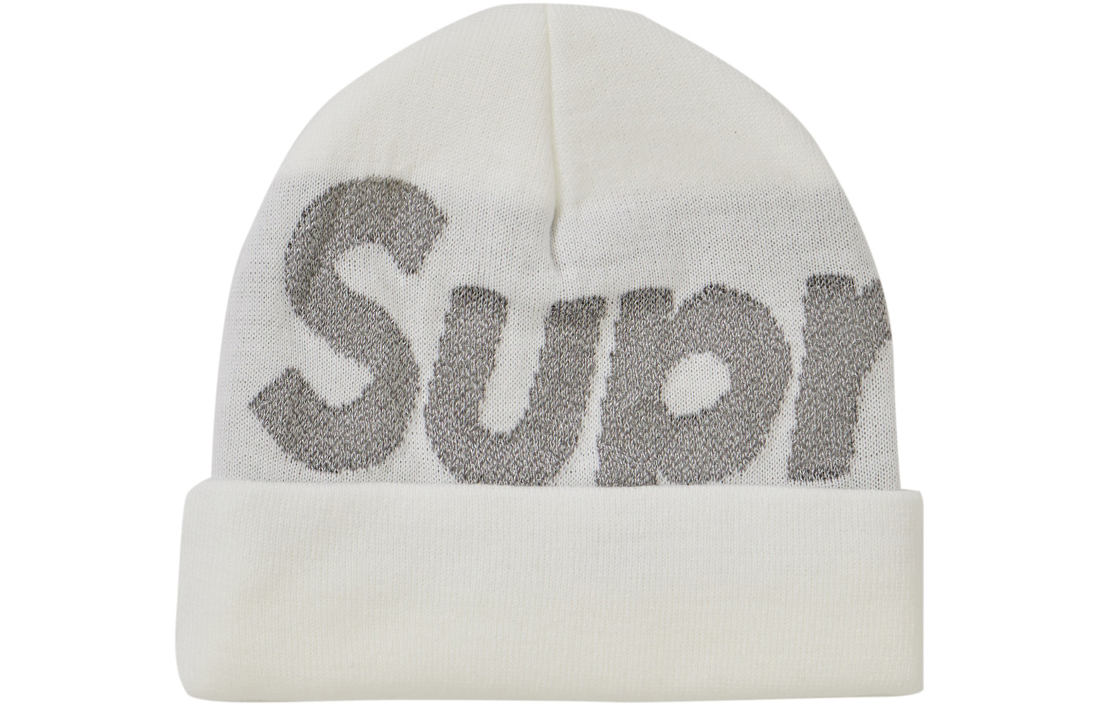 Supreme FW18 Big Logo Beanie White 3Mlogo