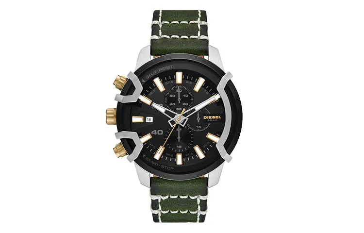 DIESEL Wrist Watches Quartz Movement Leather Strap Black Dial Men's Watches DZ4585