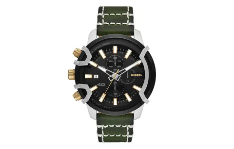 DIESEL Wrist Watches Quartz Movement Leather Strap Black Dial Men's Watches DZ4585