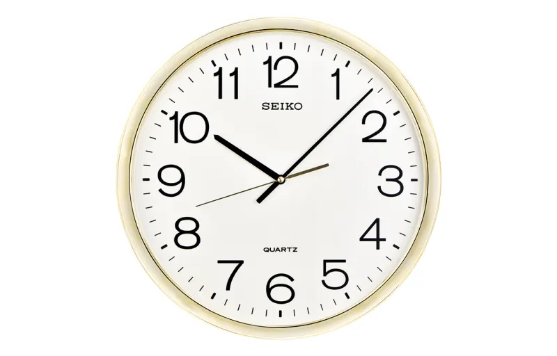 Japan Seiko 14-inch modern simple Nordic style clock living room bedroom office silver wall clock QXA020A