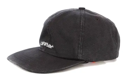 OFF WHITE Bookish Logo Embroidered OBaseball Velcro Strapback Cap