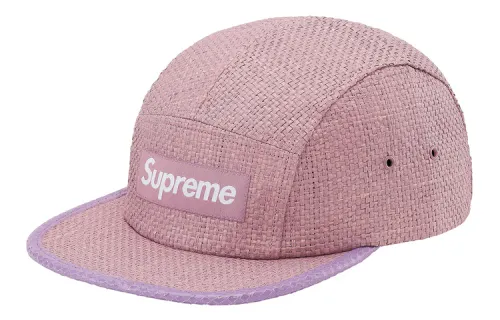 Supreme Raffia Baseball Caps Unisex Brick Red/Light Purple/Black/Wheat
