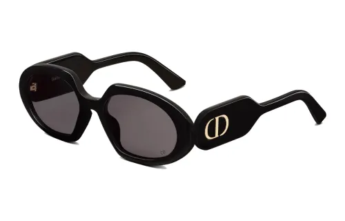 DIOR Acetate Irregular Shape Sunglasses Unisex Black