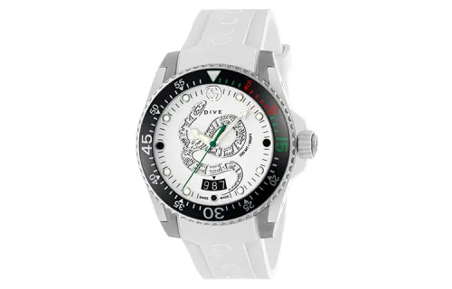 GUCCI Dive Collection Wrist Watches Quartz Movement Rubber Strap White Dial Unisex