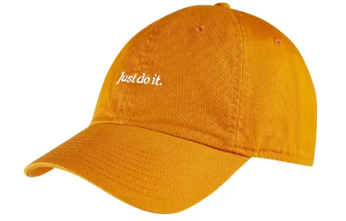 Nike Sportswear Cotton Baseball Caps Unisex Lava Orange White