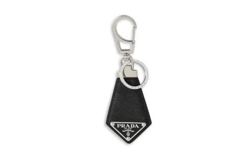 PRADA Logo Plaque Keychain