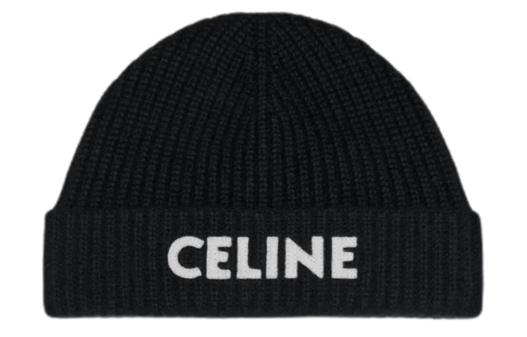 CELINE Cashmere Embroidered Knit Beanie