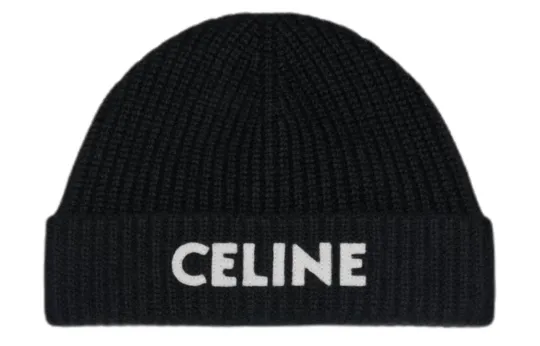 CELINE Cashmere Embroidered Knit Beanie