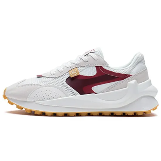 LINING Square Casual Shoes Women's Low-Top Ivory/Mist White/Rich Burgundy