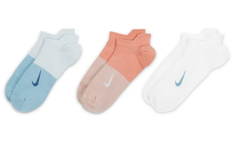 Nike Ankle Socks Women's 3 Pack Blue/White/Orange