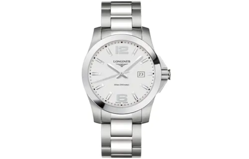 LONGINES Comcast Collection Quartz Movement 30m Waterproof Men's Watch 41mm Silver Dial Stainless Steel Case