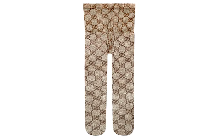 GUCCI Gg Tulle Pattern Tights 'Beige/Ebony'