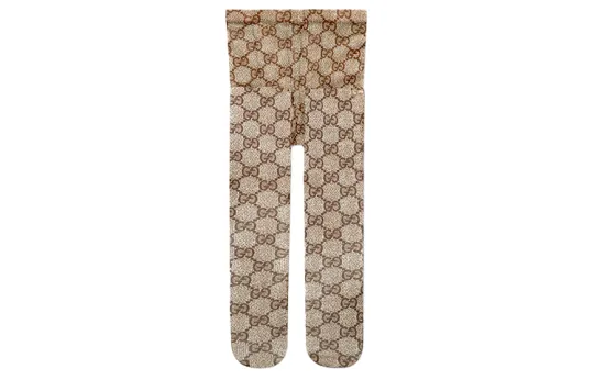 GUCCI Gg Tulle Pattern Tights 'Beige/Ebony'