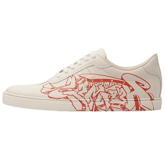 HERMES Skateboard Shoes Men Low-Top White Red