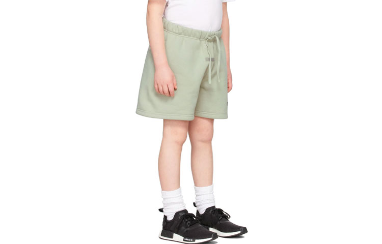 Мужские шорты Fear of God Essentials FW21 Kids Green/Concrete Sweat Shorts (зеленые) — фото 3