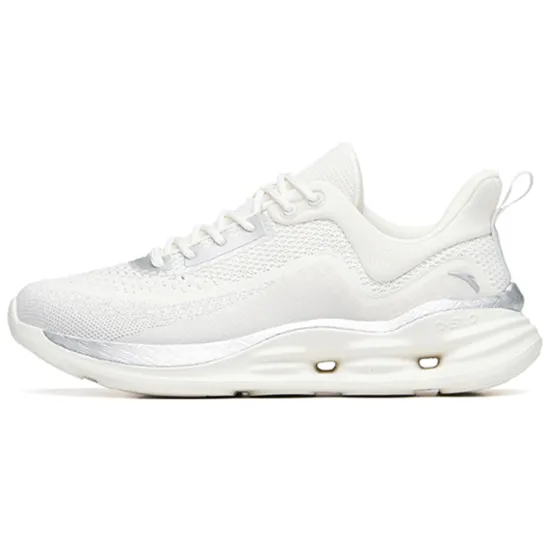 ANTA Running Shoes Women's Low-Top Ivory White/Silver