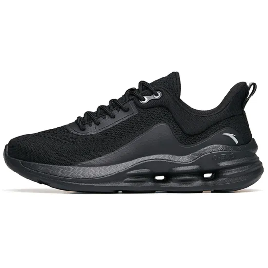 ANTA Running Shoes Men Low-Top Black Silver