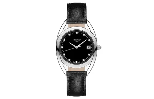 LONGINES Rider Collection Quartz Movement 30m Waterproof Women's Watch Black Dial Stainless Steel Case