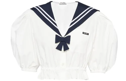 MIU MIU Shirts Women's White V Neck Moderate Shirt