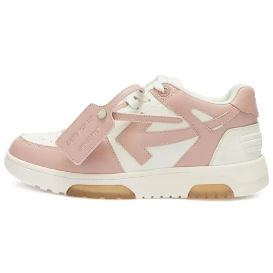 OFF-WHITE Out Of Office "OOO" Low Tops White Pink Women's