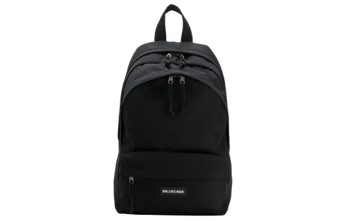 Balenciaga Zipper Nylon Backpack Unisex Black